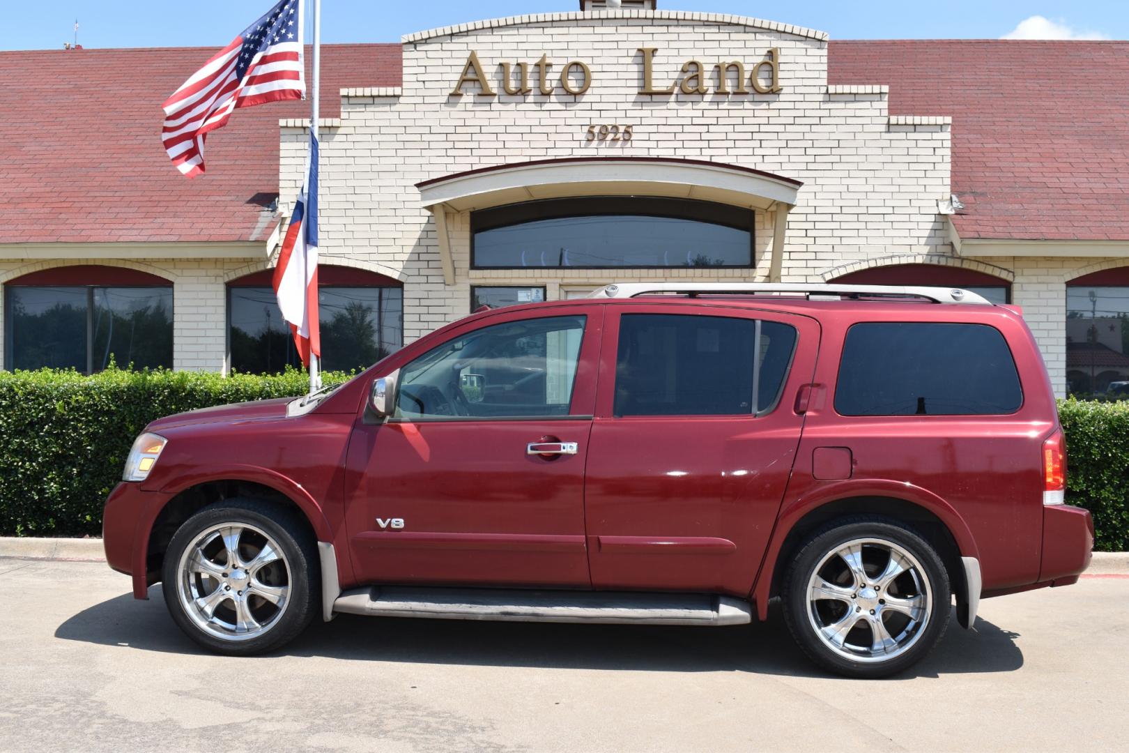 2009 Red /Tan Nissan Armada (5N1AA08C49N) with an V8 5.6 L engine, 5 SPEED AUTOMATIC transmission, located at 5925 E. BELKNAP ST., HALTOM CITY, TX, 76117, (817) 834-4222, 32.803799, -97.259003 - Buying a 2009 Nissan Armada offers several benefits: Powerful V8 Engine: The 2009 Nissan Armada is equipped with a robust 5.6-liter V8 engine, providing ample power for towing and hauling heavy loads. This engine delivers strong acceleration and performance, making it suitable for both daily driv - Photo#0