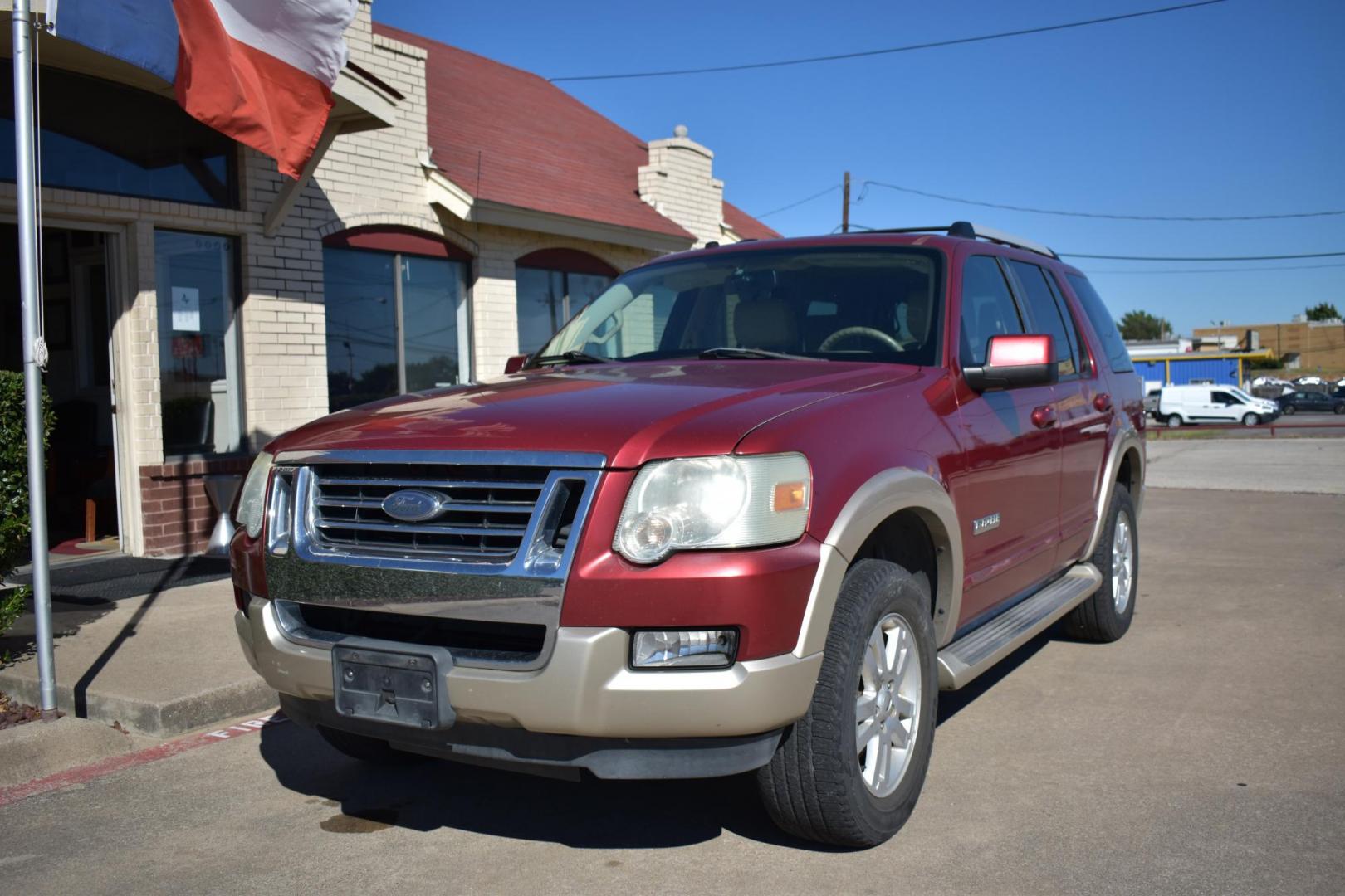 2007 Red /Tan Ford Explorer Eddie Bauer 4.0L 2WD (1FMEU64E37U) with an 4.0L V6 SOHC 16V engine, 5-Speed Automatic Overdrive transmission, located at 5925 E. BELKNAP ST., HALTOM CITY, TX, 76117, (817) 834-4222, 32.803799, -97.259003 - Buying a 2007 Ford Explorer Eddie Bauer 4.0L 2WD can be appealing for several reasons, depending on what you're looking for in a vehicle. Here's a breakdown of why this model might be a good choice for you: 1. Affordable Price for a Full-Size SUV The 2007 Ford Explorer, especially the Eddie Baue - Photo#1