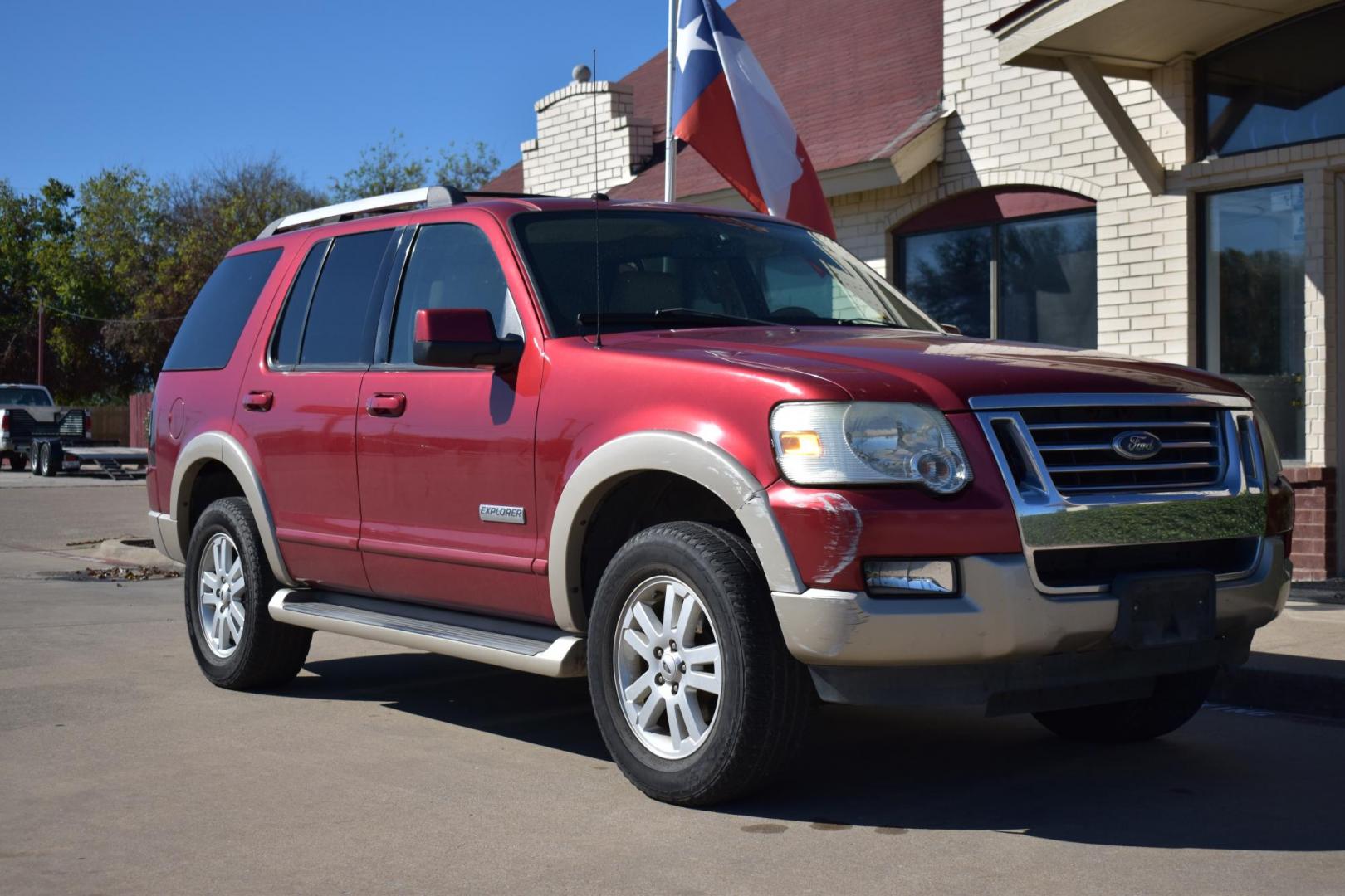 2007 Red /Tan Ford Explorer Eddie Bauer 4.0L 2WD (1FMEU64E37U) with an 4.0L V6 SOHC 16V engine, 5-Speed Automatic Overdrive transmission, located at 5925 E. BELKNAP ST., HALTOM CITY, TX, 76117, (817) 834-4222, 32.803799, -97.259003 - Buying a 2007 Ford Explorer Eddie Bauer 4.0L 2WD can be appealing for several reasons, depending on what you're looking for in a vehicle. Here's a breakdown of why this model might be a good choice for you: 1. Affordable Price for a Full-Size SUV The 2007 Ford Explorer, especially the Eddie Baue - Photo#5